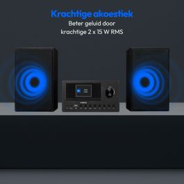 Medion Minicadena Hi-Fi Radio Internet DAB/FM Lecteur CD 2 x 150W Noir MED4061275165302