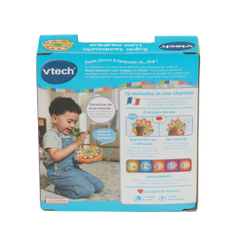 VTECH BABY Super Tambourin Lumière Magique - Jouet musical interactif pour enfants 1-4 ans, 2 modes de jeu, apprentissage des chiffres, couleurs et instruments - Multicolore