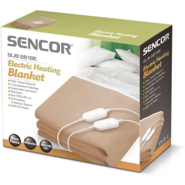 Sencor SUB 281BE - Couverture chauffante pour lit double 160 x 140 cm, 2 télécommandes indépendantes, 2 niveaux de température, lavable, 2x60 W