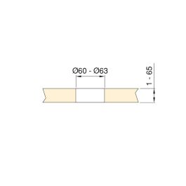 Emuca Multiconnecteur Vertikal Flat 60, diamètre 60mm, 1 x prise Schuko, 1 x USB Type A, 1 x USB Type C, Acier et Plastique, Acier inoxydable