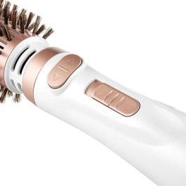 Sencor SHS 0910GD Brosse à air chaud professionnelle avec rotation automatique, 1000 W, céramique et sanglier, 2 réglages de vitesse/température, cordon pivotant 360°, Or/Blanc