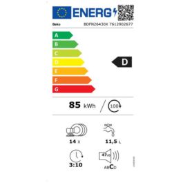 Lave-vaisselle BEKO BDFN26430W Blanc 60 cm