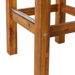 Tabouret Norah Bois Acier inoxydable Bois d'acacia 40 x 40 x 80 cm Gris