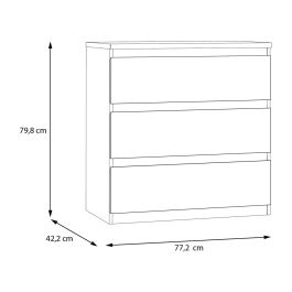 Commode EDMORE EMOK211U59 3 tiroirs Vert salvia 77,2 x 42 x 79,8 cm