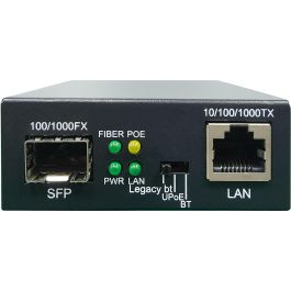 Level One GVT-2015 Convertisseur média 10/100/1000 Base-T vers SFP avec PoE+ 60W - 1 port RJ45 Gigabit et 1 port SFP