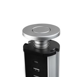 Emuca Multiconnecteur élevable Vertikal A+C, EU, Peint en aluminium, Plastique et Aluminium.