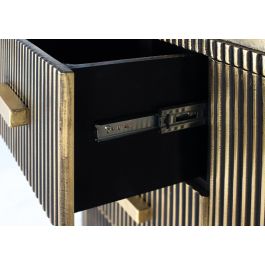 Giner y Colomer Buffet en Bois de Mango et Bronze 150 cm - 3 Tiroirs, 2 Portes avec Poignées en Bronze, Fermeture Magnétique et Glissières Métalliques