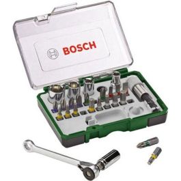 Bosch Jeu de Vissage 27 Pièces + Trinquete avec 19 Embouts et 5 Douilles