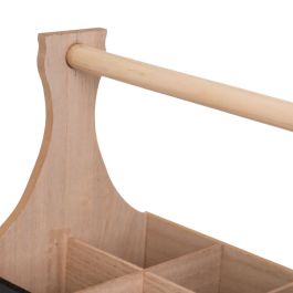 Boîte Décorative HEARTS Blanc Noir Naturel Bois Canne Bois MDF