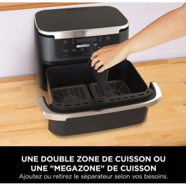 Ninja AF550EU - Friteuse sans huile Foodi Max Dual Zone - 6.6 L, 2470 W, deux zones de cuisson indépendantes, Noir