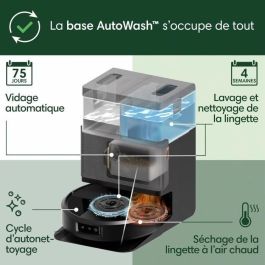 iRobot Roomba Plus 505 Noir - Base Multifonction - Lavage et séchage a l'air Chaud des lingettes - PrecisionVision IA
