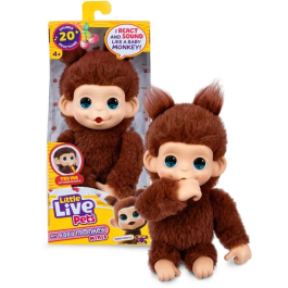 Little Live Pets - Peluche interactive bébé singe marron - Réf. Mon bébé singe mini - Plus de 20 sons, suce son pouce, réactions aux caresses Precio: 40.38. SKU: B1BYGXMQ79
