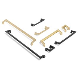 Giusti Tirador Celso Zamak Negro Mate Y Oro Satinado Dist. Agujero 160Mm