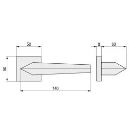 GROEL Roseta Cuadradas Laton Three 50x50 Cromo