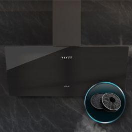 Hotte Conventionnelle Cecotec 90 cm Bolero Flux DM 906500 Verre Noir LED A