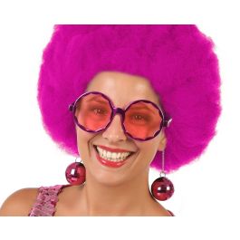 Lunettes rondes fuchsia à pampilles pour femme adulte - Accessoire carnaval et costume années 70 Precio: 10.6899996. SKU: S1129933
