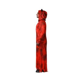 Déguisement Démon Rouge avec Robe et Capuche à Cornes pour Adulte Homme, Taille XS-S, En Polyester, pour Halloween et Fêtes