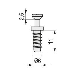 HERRAJES ALK Vis de support pour cuvette Ø6x11mm (19,5mm)