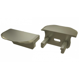 Bouchon de Fin de Profil Type B Finition Ronde Plastique Inox avec Trou