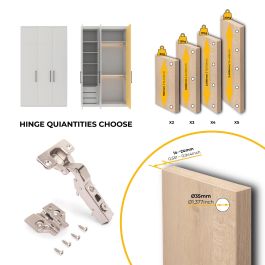 Emuca Lot de 20 charnières coudées X91 à fermeture amortie avec embases à visser, Hauteur 0, Acier, Nickelé