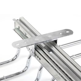 Emuca Porte-pantalons double amovible Self pour armoire., Chromé, Acier et Plastique.