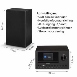 Medion Minicadena Hi-Fi Radio Internet DAB/FM Lecteur CD 2 x 150W Noir MED4061275165302