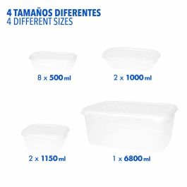 Boîte à lunch Max Home polypropylène (6 Unités)