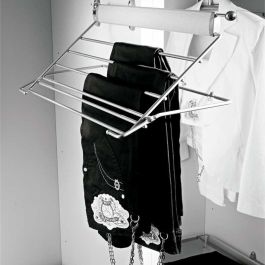 VIBO H232 A258XF536 Portapantalon Lateral Extensible Gris RAL 9006 Acero Cromo Brillo/Plata Satinada 258x232x536mm