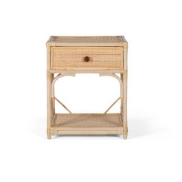 GINER Y COLOMER Table de Noche en Rotin Naturel - Buffet de Chevet avec Dimensions 50x40x60 cm, Meuble de Chambre sans Montage