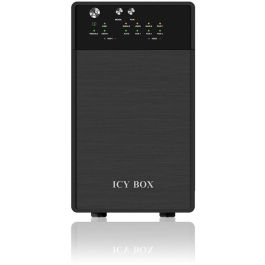 ICY BOX IB-RD3620SU3 Station RAID USB 3.0 et eSATA pour 2 disques durs 3.5" SATA II/III, RAID 0/1/JBOD, boîtier bureau en aluminium noir