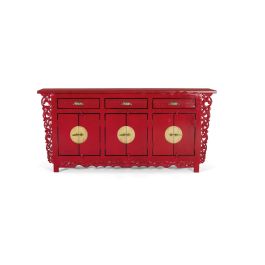 GINER Y COLOMER Buffet 6 portes et 3 tiroirs en bois de manguier rouge - 180x40 cm Precio: 1475.988. SKU: B183MV6CAQ