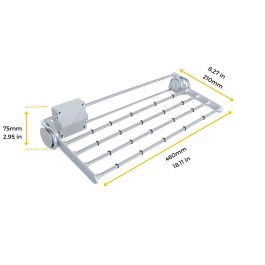 Emuca Porte-pantalons latéral extractible Self, Peint en aluminium, Acier et Plastique.