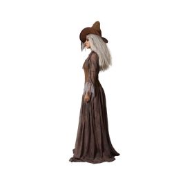Déguisement de Sorcière Marron pour Femme Adulte, Taille M-L, Inclut Robe, Chapeau Pointu et Collier - Halloween