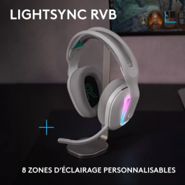 Logitech G Casque Gamer Sans Fil G522 LIGHTSYNC RGB avec Son Incroyable et Microphone Haute Qualité - Blanc