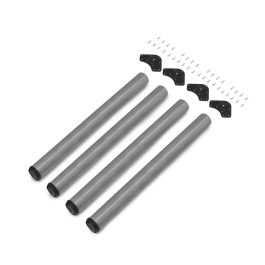 Emuca Lot de 4 pieds de table, diamètre 60mm, H 830mm, Acier, Peint en aluminium
