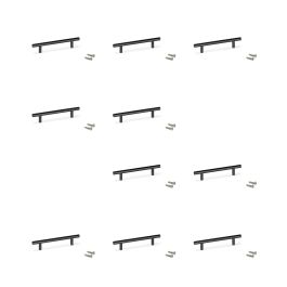 Emuca Lot de 10 poignées pour meubles Miami, L272mm, entraxe 192mm, Acier inoxydable, Peint en noir