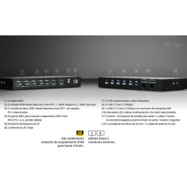 Hub USB i-Tec C31KVMDOCKPDPRO Noir