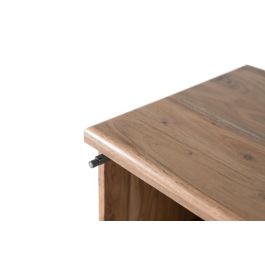 GINER Y COLOMER Table de Nuit en Bois d'Acacia Naturel avec Porte - Structure Compacte, Pâtissé Torrées - Dimensions Porte: 31x50cm