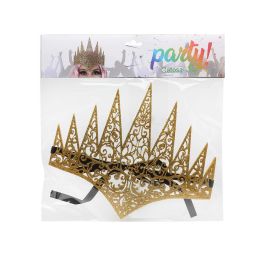 Corona Brillante Alta Dorée pour Princesse, Reine ou Personnage Fantastique - Accessoire de Fête et Photographie
