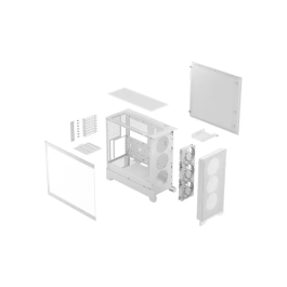 Fractal Design FD-C-POA2A-04 Pop 2 Air TG RGB - Boîtier PC ATX - 3 Ventilateurs Blanc - Maille avant et supérieure - 416 mm GPU - Refroidissement Haute Performance