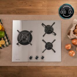 Cecotec Plaque Gaz 3 Feux Bolero Squad G 3400S 6200W Inox Wok Fonte