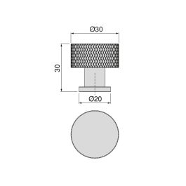 Emuca Lot de 10 boutons pour meubles Argos, diamètre 30mm, Aluminium, Or