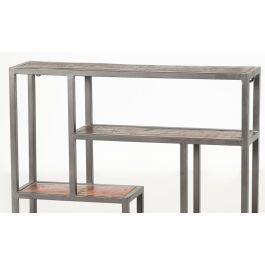 Étagère murale en métal et bois recyclé noir 80x80x18 cm - Étagère industrielle et rustique pour décoration intérieure