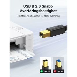 Câble USB 2.0 A vers USB B Ugreen 10351 Noir 3 m