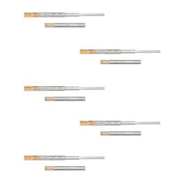 Emuca Lot de 5 jeux de coulisses de tiroirs, roulement à billes, hauteur 45mm, profondeur 400mm, sortie totale, fermeture amortie, Zingué