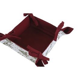 Panier décoratif Home ESPRIT Blanc Rouge Vert Beige Arbre Noël 30 x 30 x 8 cm