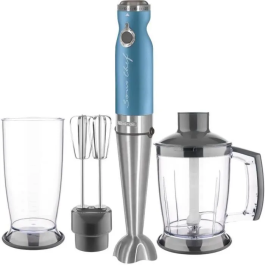 Sencor SHB 5602BL-EUE3 Mixeur plongeant 4 en 1 1200W avec technologie TITANIUM QuadBlade, 20 vitesses, poignée ergonomique, accessoires acier inoxydable, 6 ans garantie