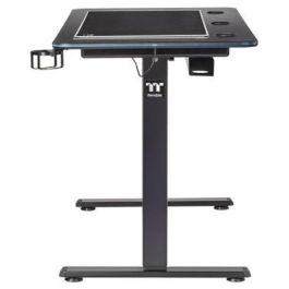 Thermaltake GT120 RGB Bureau Gamer avec Rétroéclairage LED, Plateau en Fibre de Carbone, Réglage Hauteur Électrique (45 cm), Charge 80 kg, 120 x 60 cm, Noir