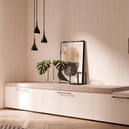 Emuca Lot de 5 poignées pour meubles Riad, L168mm, entraxe 128mm, Aluminium, Bronze