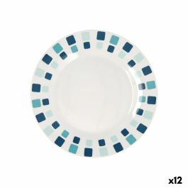 Assiette à dessert Quid Simetric Bleu Céramique 19 cm (12 Unités)